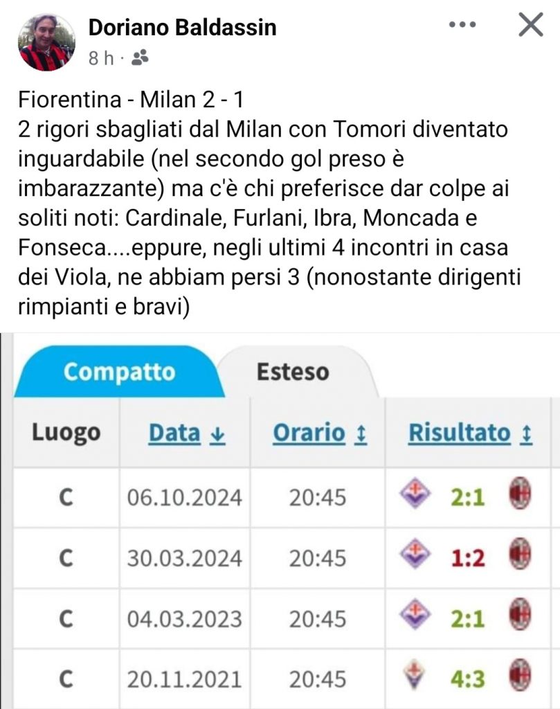 FIORENTNA MILAN FACEBOOK