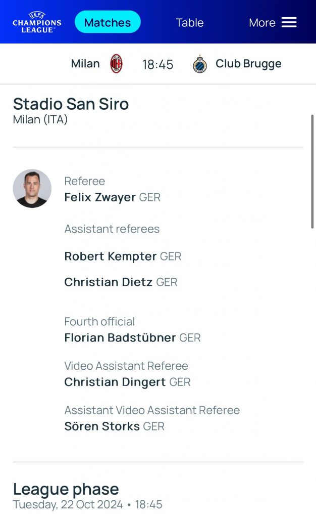 Champions League, il tedesco Zwayer arbitra Milan-Brugge