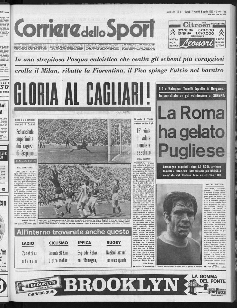 Il Milan non subiva tre gol sul campo del Cagliari da 55 anni...