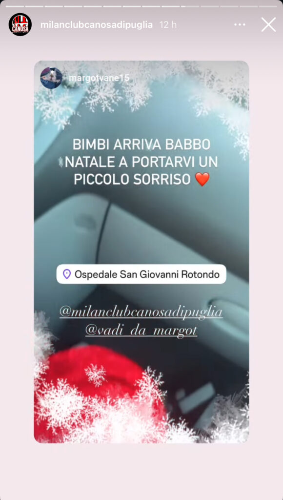 Qualche sorriso natalizio grazie al Milan club Canosa