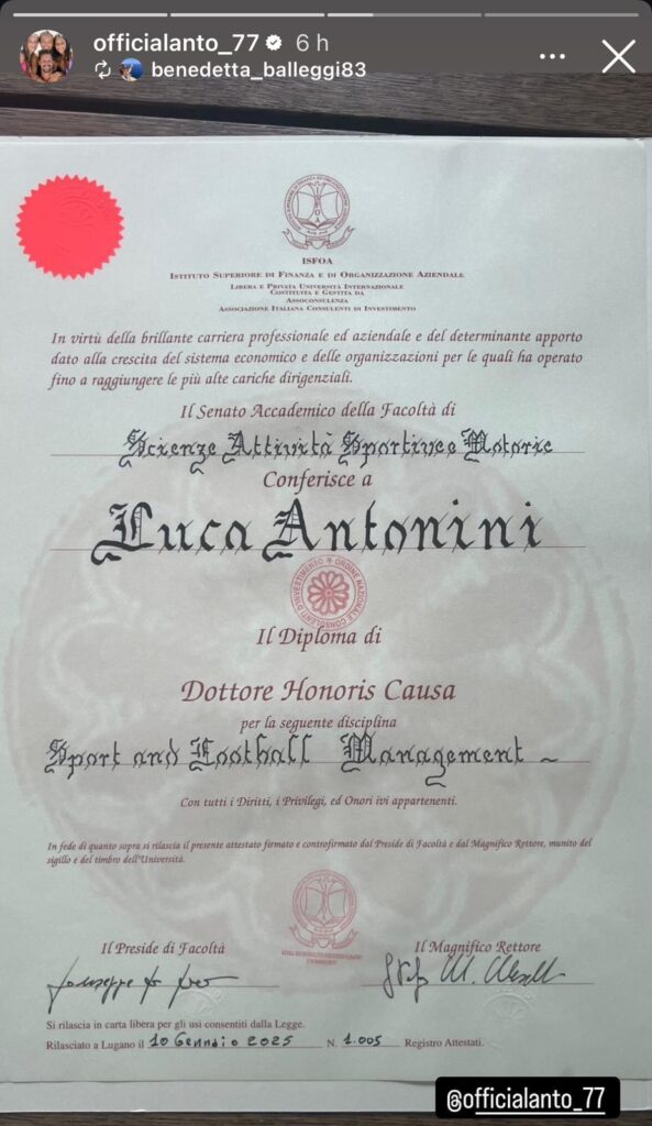 Antonini-laurea-Milan-premi-riconoscimento