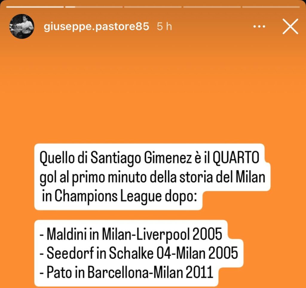 champions-milan-feyenoord-curiosità-statistica-gol-primo-minuto-gimenez