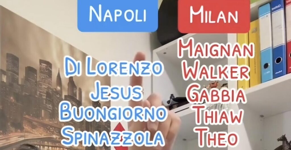 Napoli Milan 11 vs 11