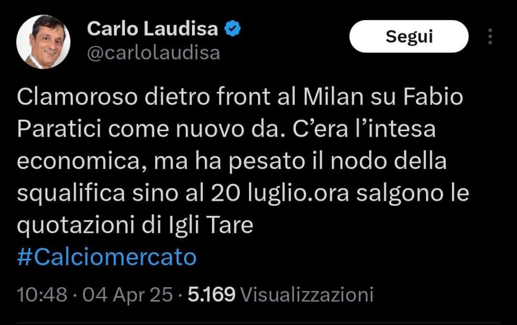 Carlo Laudisa su X
