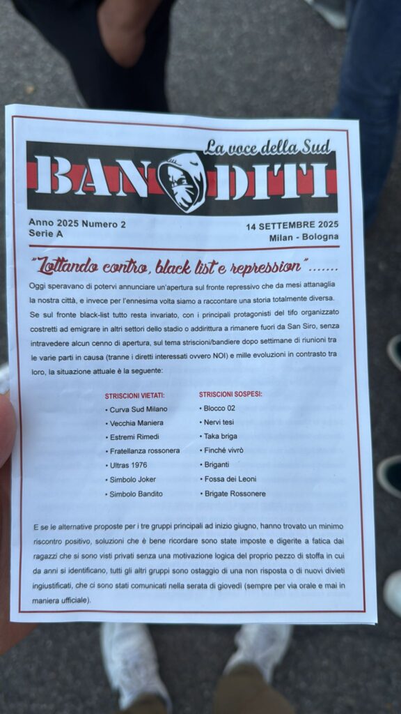 la-protesta-della-curva-sud-prima-di-milan-bologna-contro-black-list-e-repression-comunicato-messaggio-dichiarazioni-milan