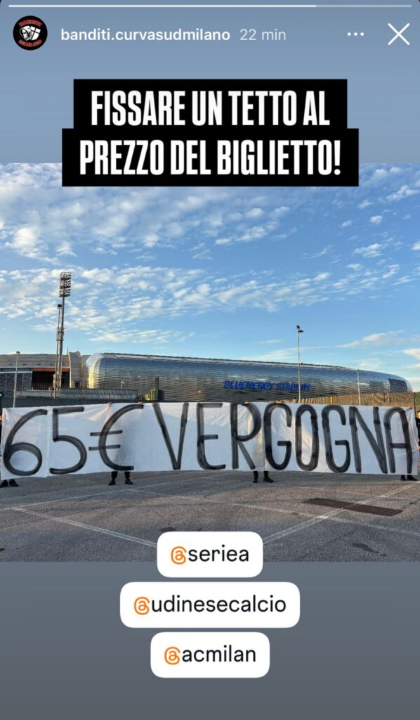 la-curva-sud-protesta-per-il-prezzo-del-biglietto-65-euro-vergogna-striscione-udinese-milan