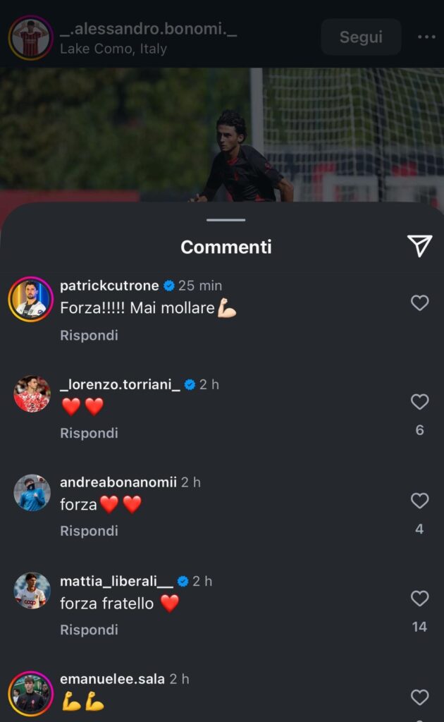 messaggi squadra Bonomi