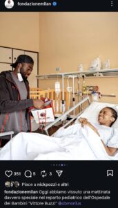 Fondazione Milan e Fofana insieme: per il sorriso dei bimbi dell'ospedale Buzzi