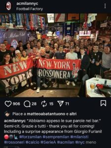 Giorgio Furlani a New York: strategie globali e Milanismo con i tifosi