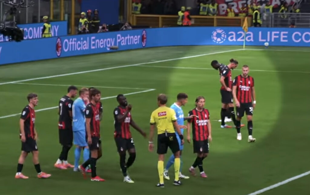 borodcam-dazn-milan-napoli-fofana-rigore-gimenez-mctominay-allegri-conte-debruyne-modric-pulisic-news-ultima-ora