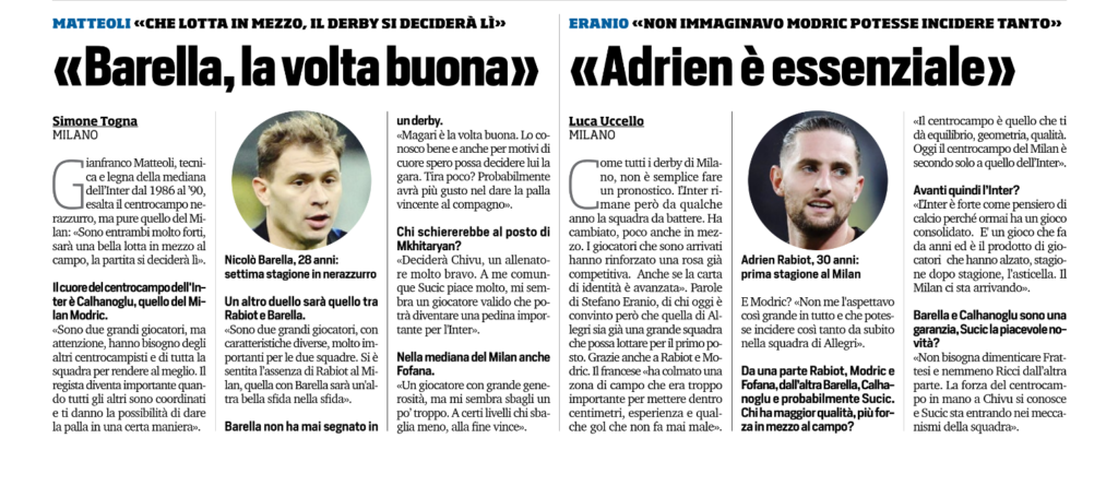 Tete vota Milan, la voglia matta di Barella: e se Allegri incartasse Chivu?