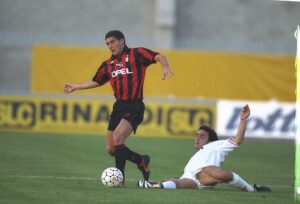 Daniele Massaro of AC Milan and Pellizzaro of Padova
